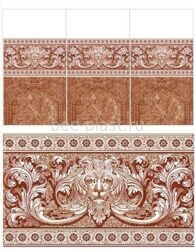 Панель с фризом "Лев золото"